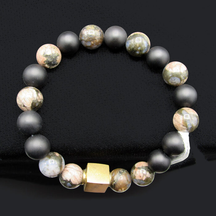 African Opal & Agate Bead Bracelet